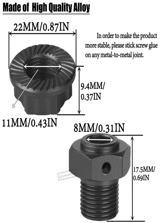 RcarmubWow RC 17MM Wheel Hex Hubs & Wheel Nuts & Wheel Wrench Upgrades Part for 1/8 Mojave 4x4 4S BLX,1/10 Outcast 4S V2 BLX,Kraton 4S V2 BLX,Alloy Wheel Hex Hubs Wheel Nuts,Black - Image 3